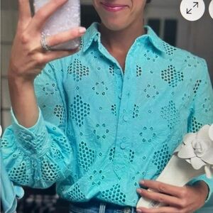 J crew Long Sleeve Popover Top